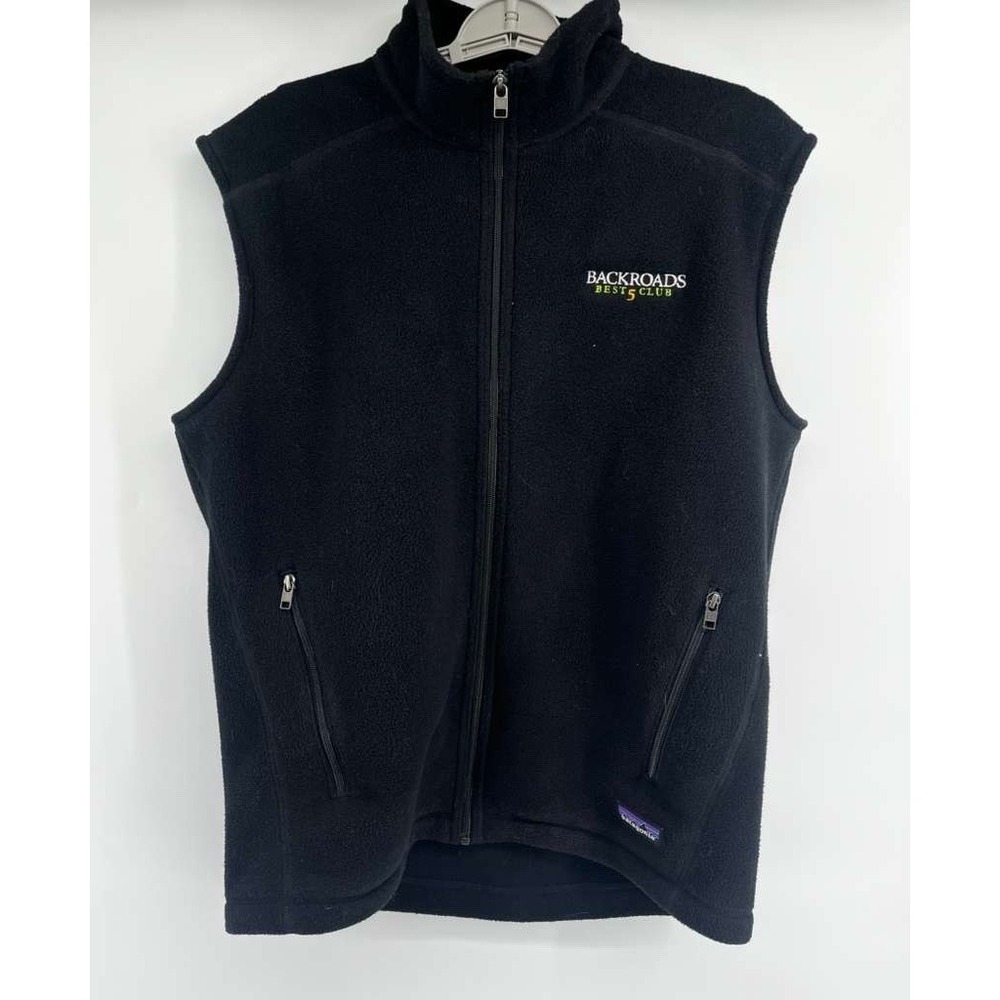 Patagonia Synchilla Vest Mens Large Black Fleece Full Zip Outdoor Hiking Casual